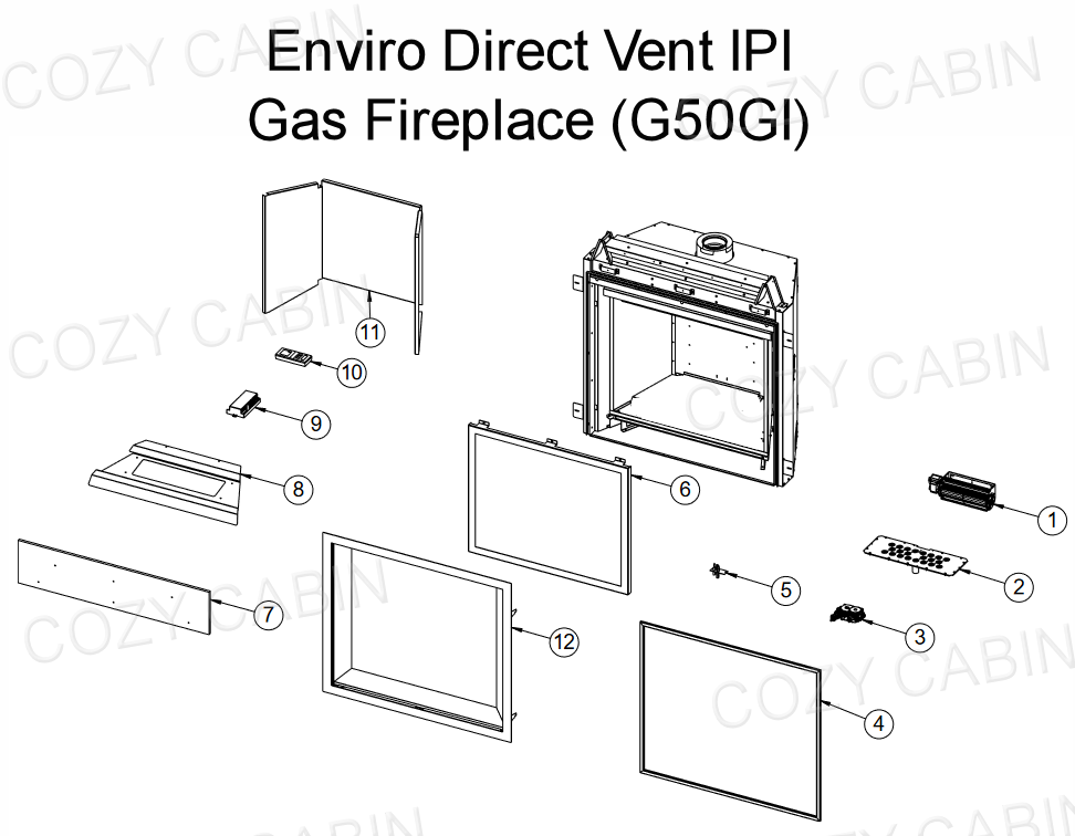 G50GI Direct Vent Gas Fireplace with IPI Control (March 8, 2019 - December, 1 2021) #C-15638